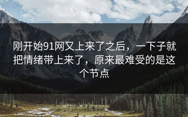 刚开始91网又上来了之后，一下子就把情绪带上来了，原来最难受的是这个节点