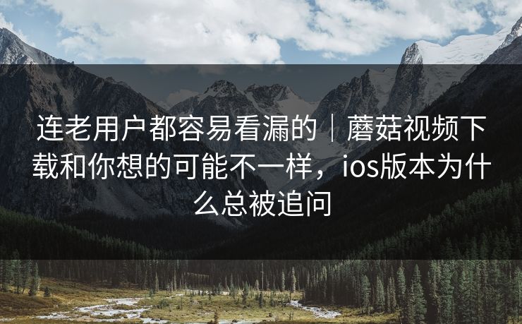 连老用户都容易看漏的｜蘑菇视频下载和你想的可能不一样，ios版本为什么总被追问