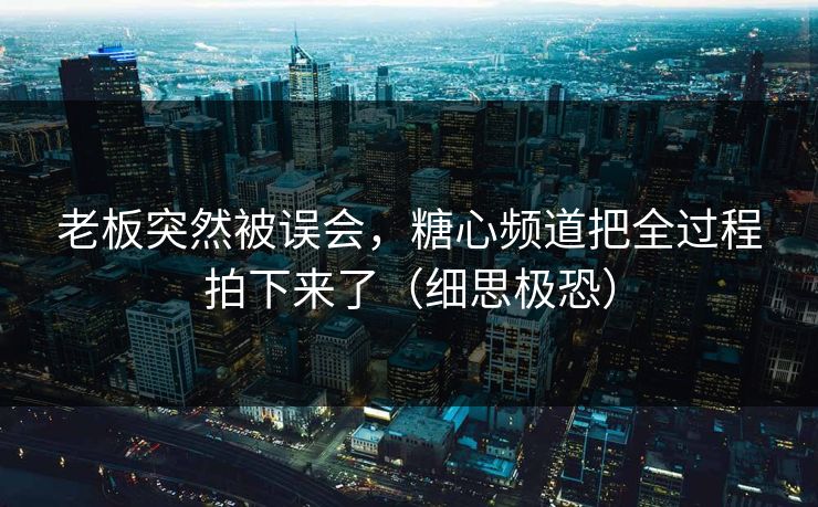 老板突然被误会，糖心频道把全过程拍下来了（细思极恐）