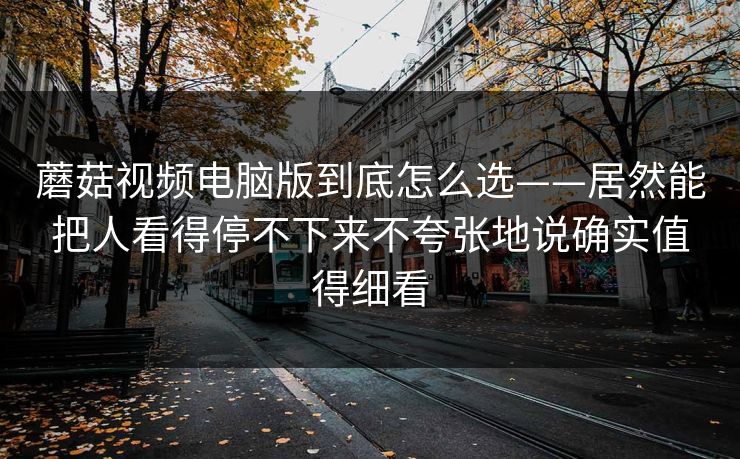 蘑菇视频电脑版到底怎么选——居然能把人看得停不下来不夸张地说确实值得细看