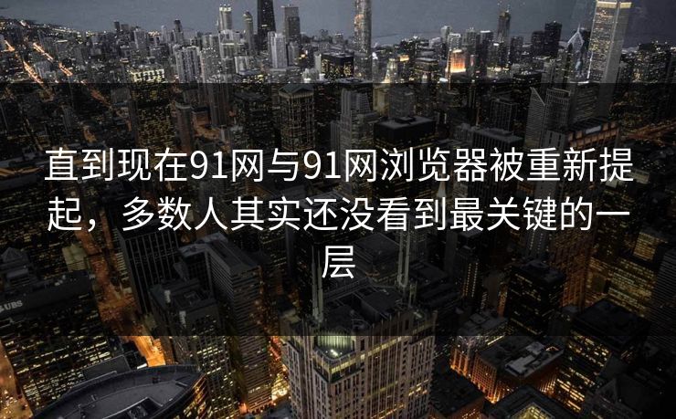 直到现在91网与91网浏览器被重新提起，多数人其实还没看到最关键的一层