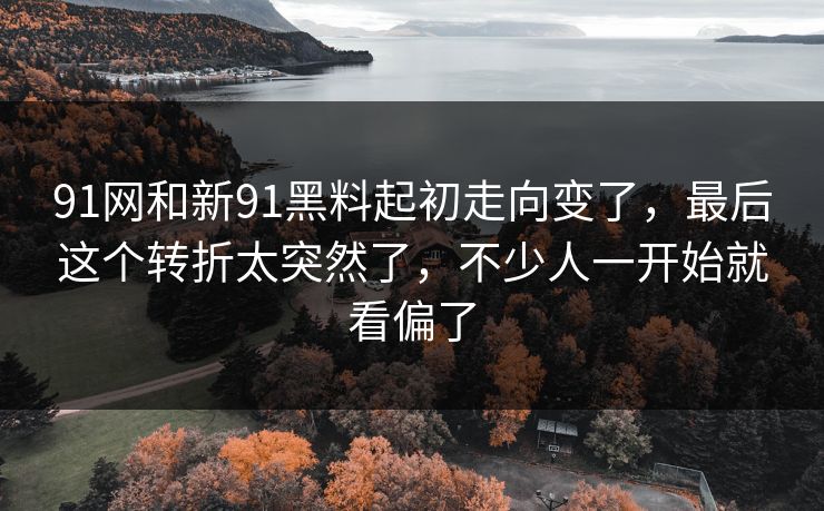91网和新91黑料起初走向变了,最后这个转折太突然了,不少人一开始就看偏了 91网和新91黑料起初走向变了,最后这个转折太突然了,不少人一开始就看偏了